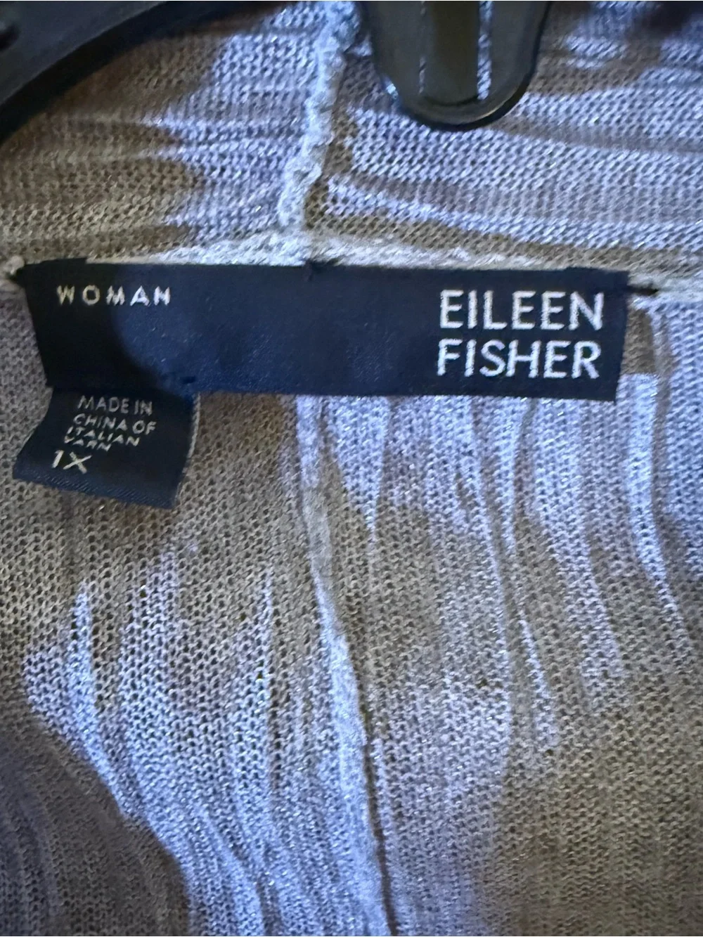 Eileen Fisher Light Gray Open-Front Knit Cardigan Size 1X